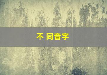 不 同音字